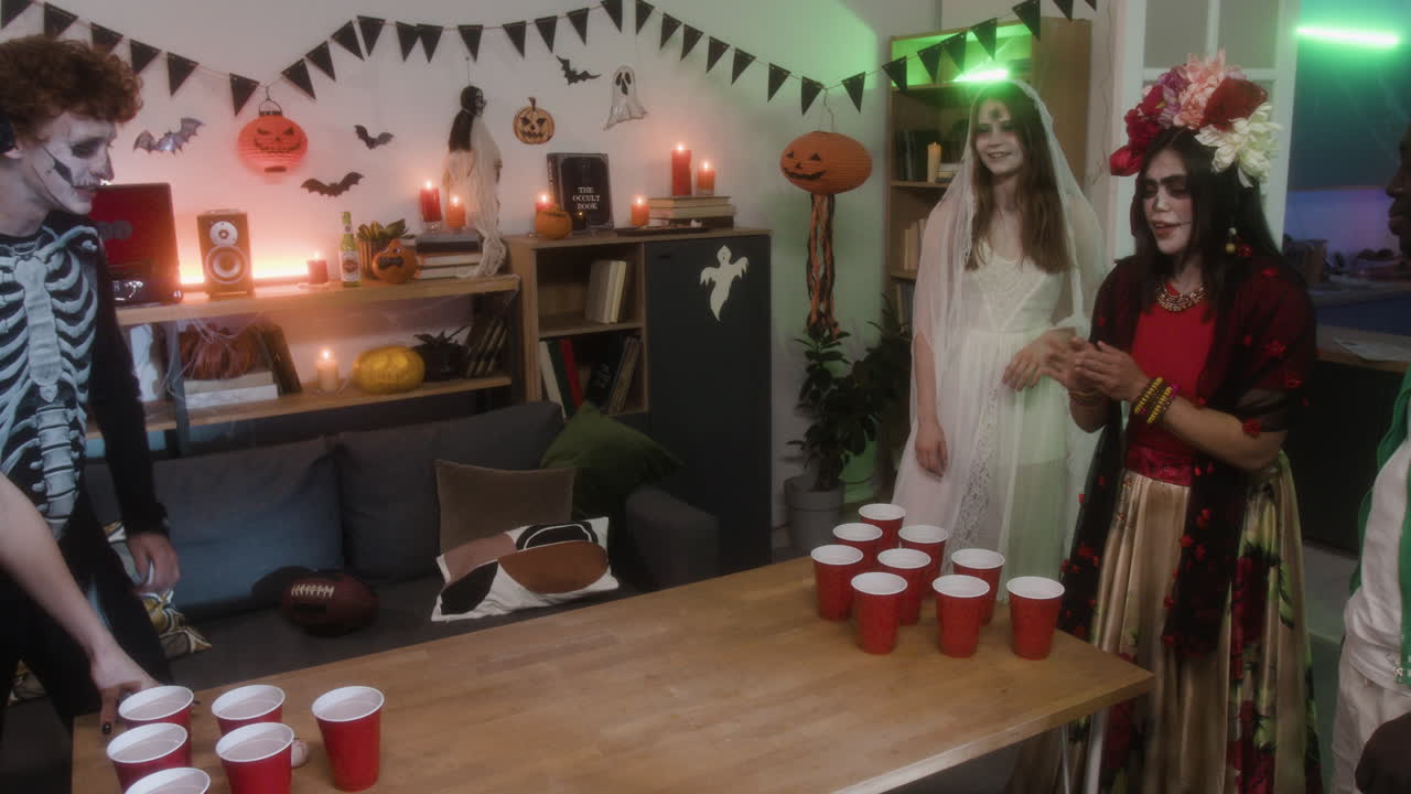 Halloween Party with Beer Pong and Costumes