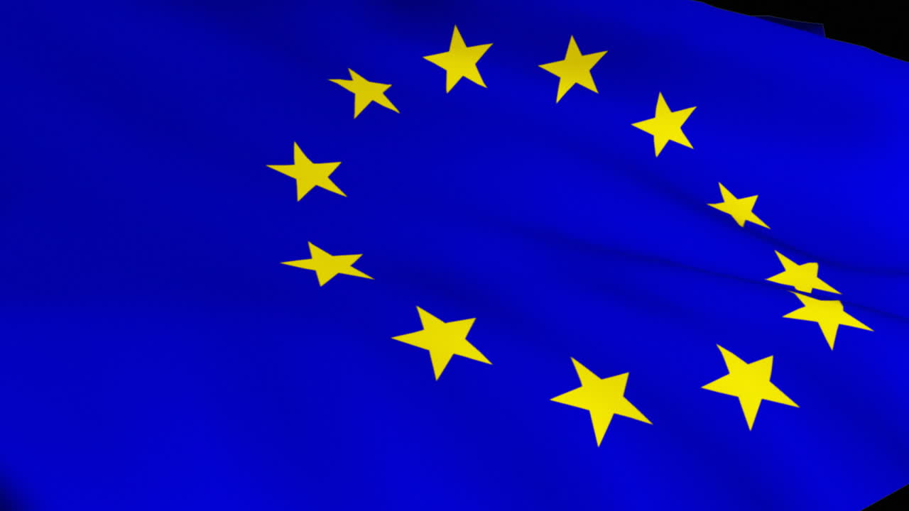 renderização em 3d da bandeira da ue