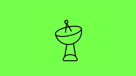animación de icono de plato de satélite en estilo de icono plano, icono de concepto de tecnología.