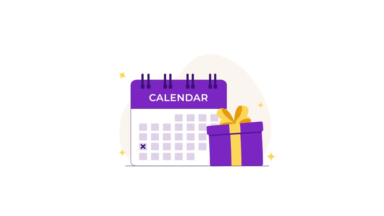 Animeret kalender med gaveæske til særlig begivenhed
