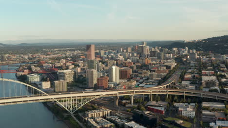 Aerial-slider-shot-of-downtown-Portland-Oregon