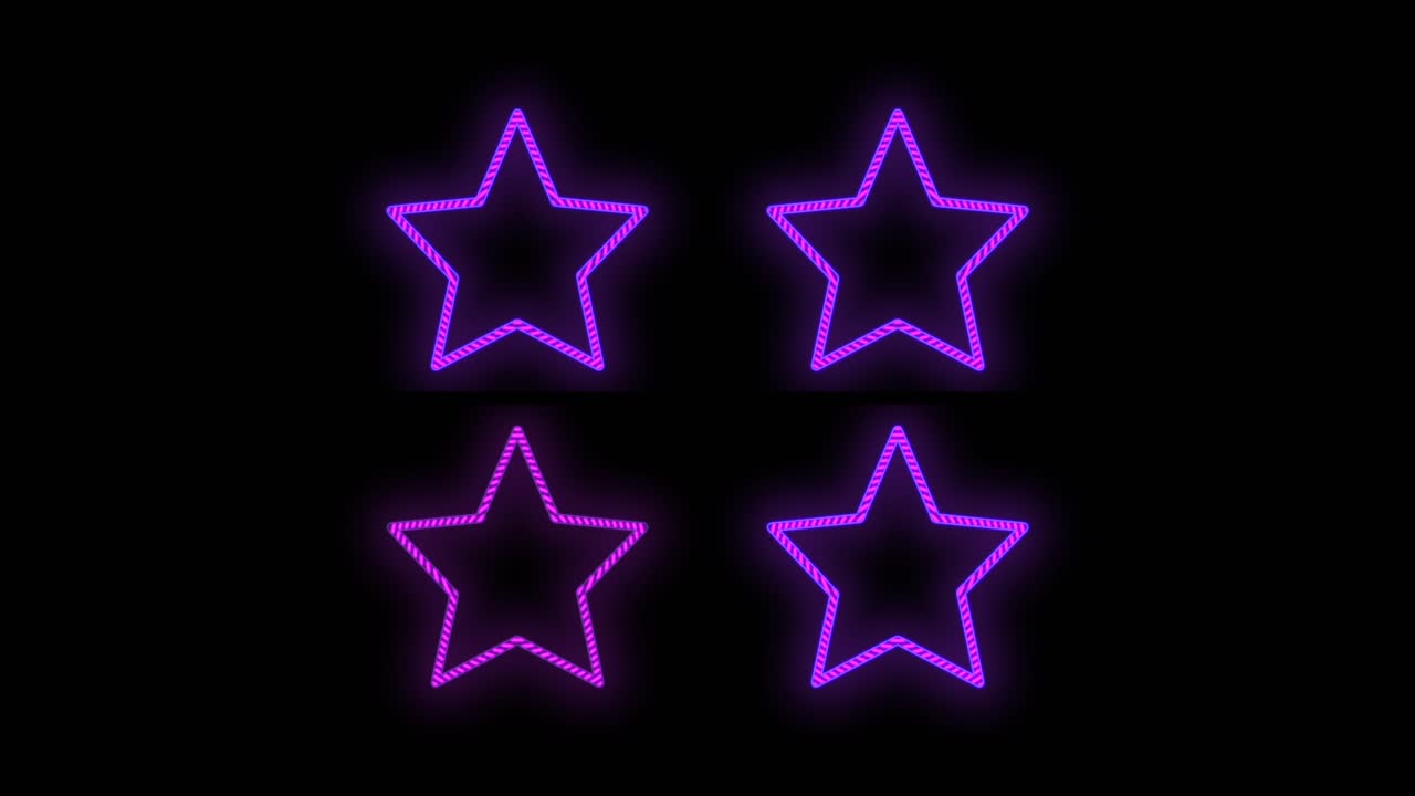 네온 퍼플과 복고풍 별 패턴