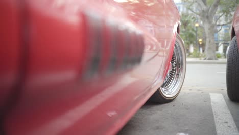 red classic car side view