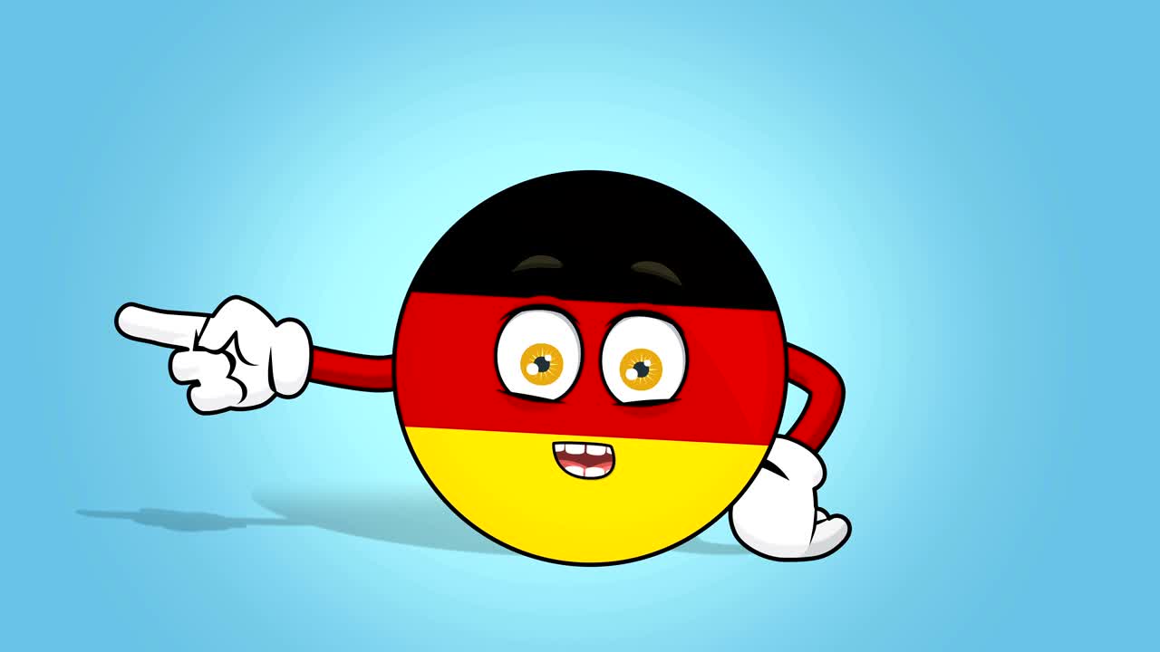Cartone animato Icona Bandiera Repubblica Federale di Germania Puntatore sinistro Parla con Animazione Facciale
