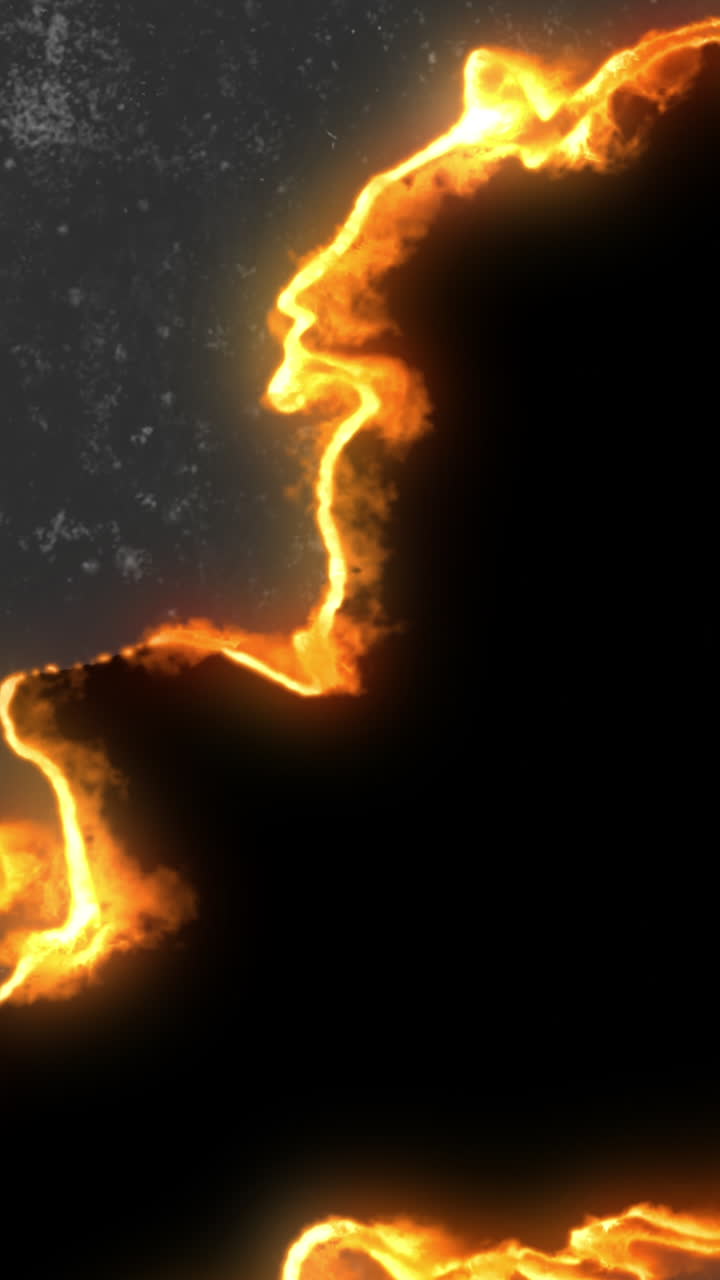 Animación abstracta de líneas de energía brillantes naranjas y amarillas