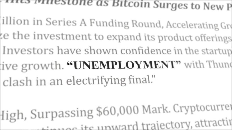 Unemployment news headline in different articles