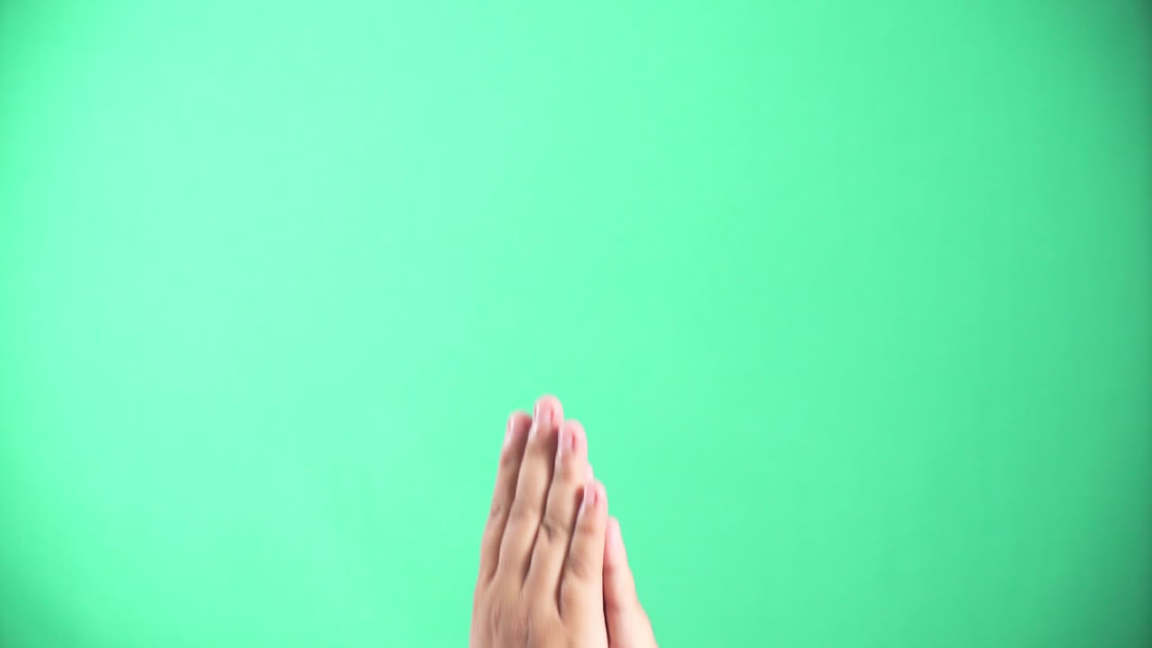 A Person clapping enthusiastically on transparent background, green screen 4k