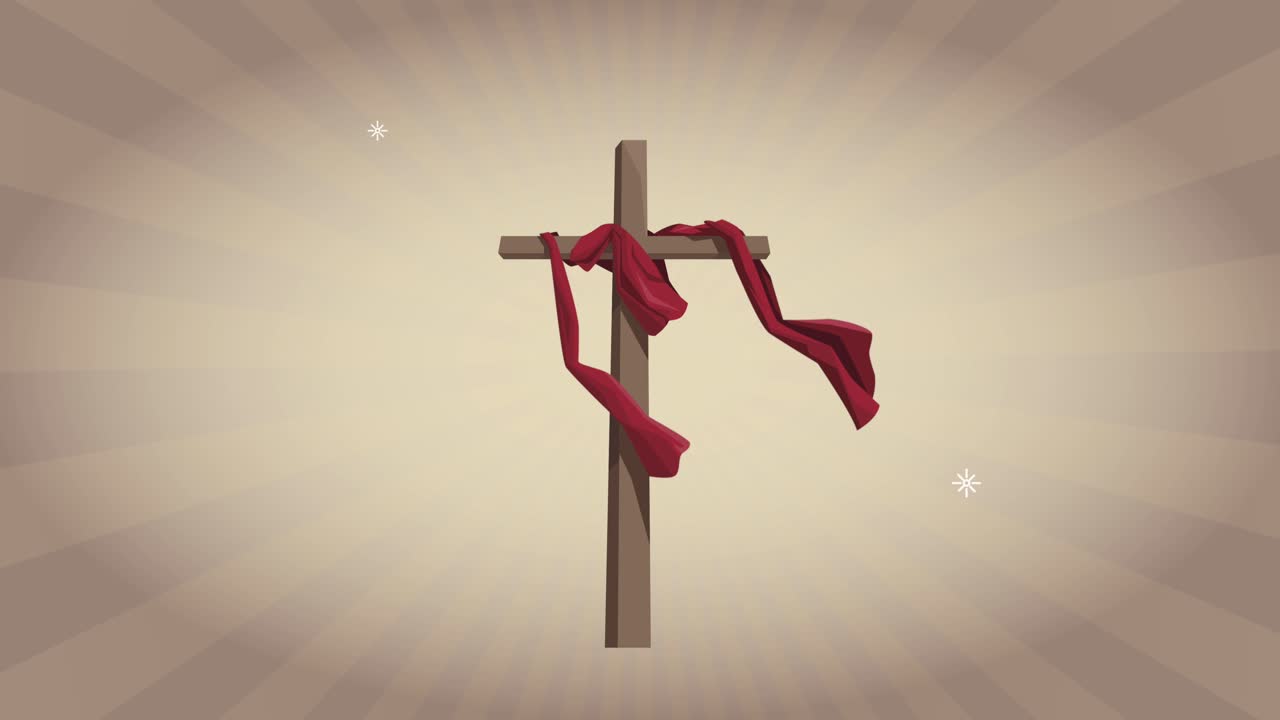 wooden christ cross holy animation