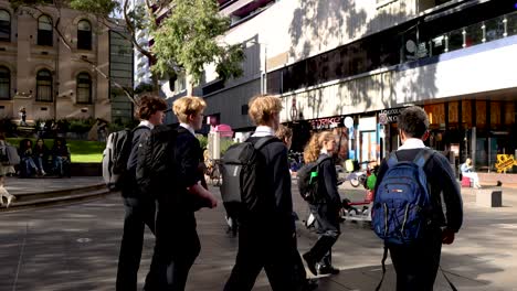 group of people walking in melbourne, australia