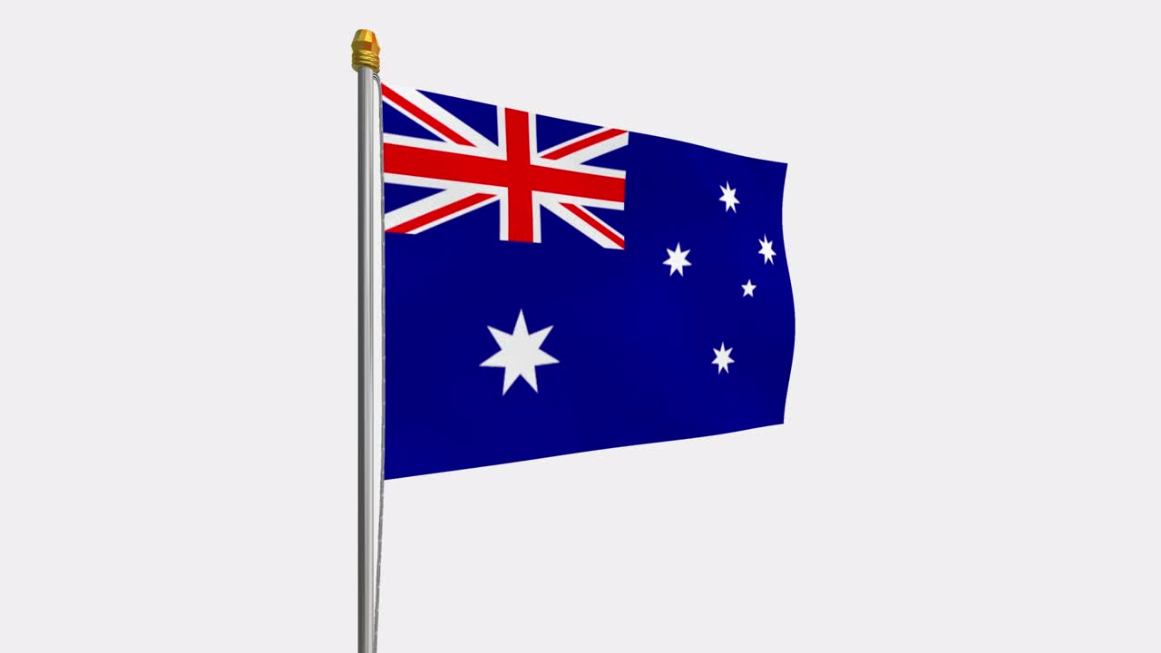 바람에 날아다니는 오스트레일리아 발의 루프 비디오, 4k의 느린 동작 비디오, 알파 채널