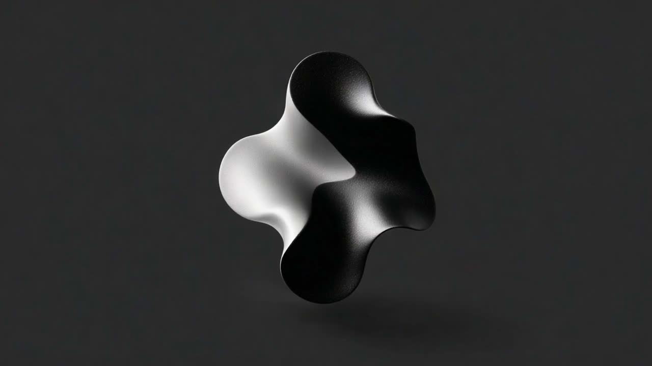 Exploring the Elegance of Abstract Form: A Unique Sculpture Displaying Fluidity and Contrast in Monochrome – An Artistic Representation of Shape and Space