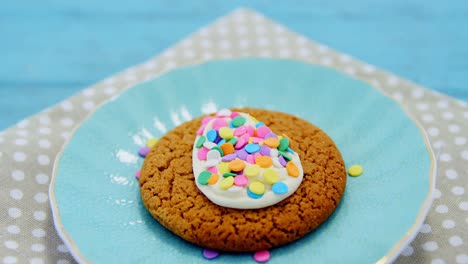 cookie with various confectioneries in plate