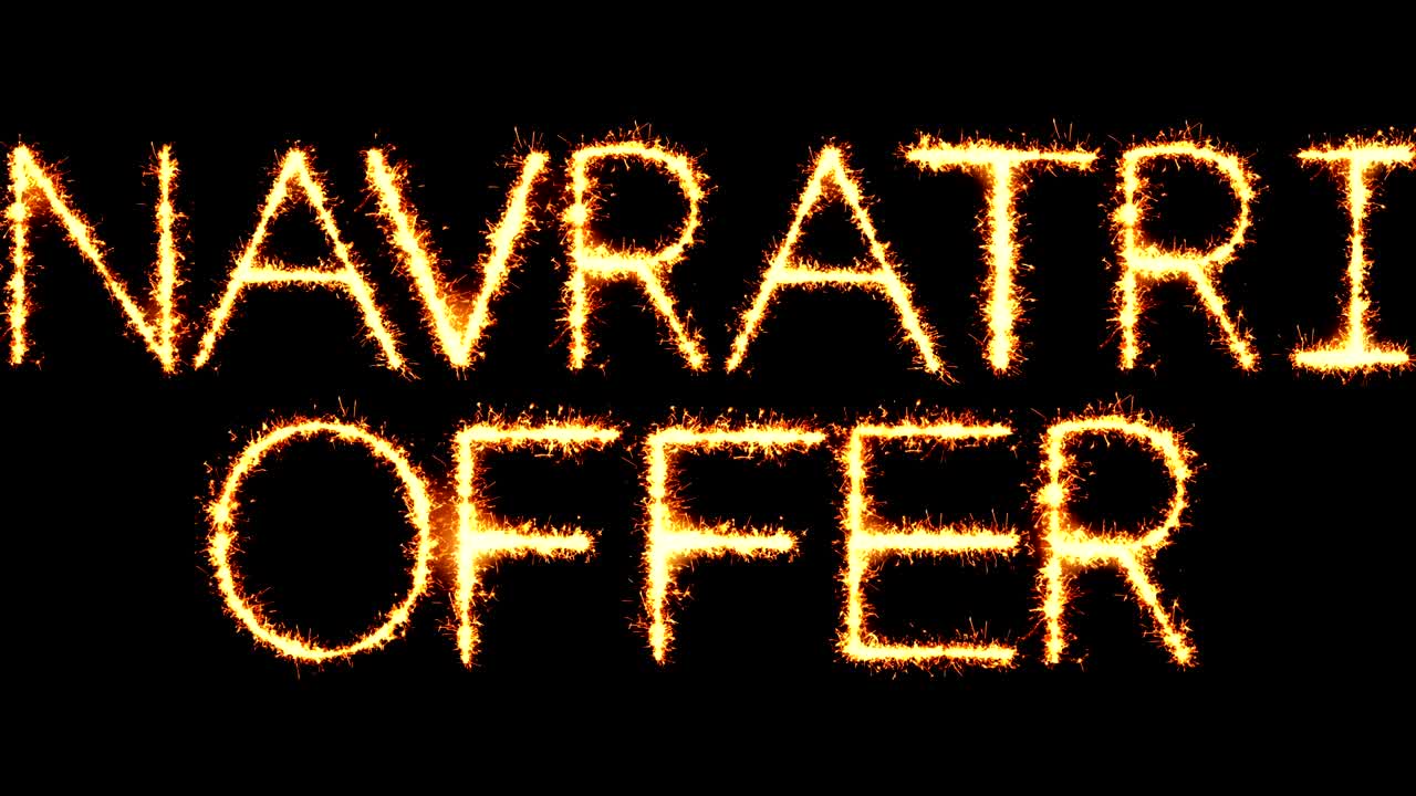 나브라트리 오퍼 텍스트 스파클러 글리터 스파크 불꽃놀이 루프 애니메이션