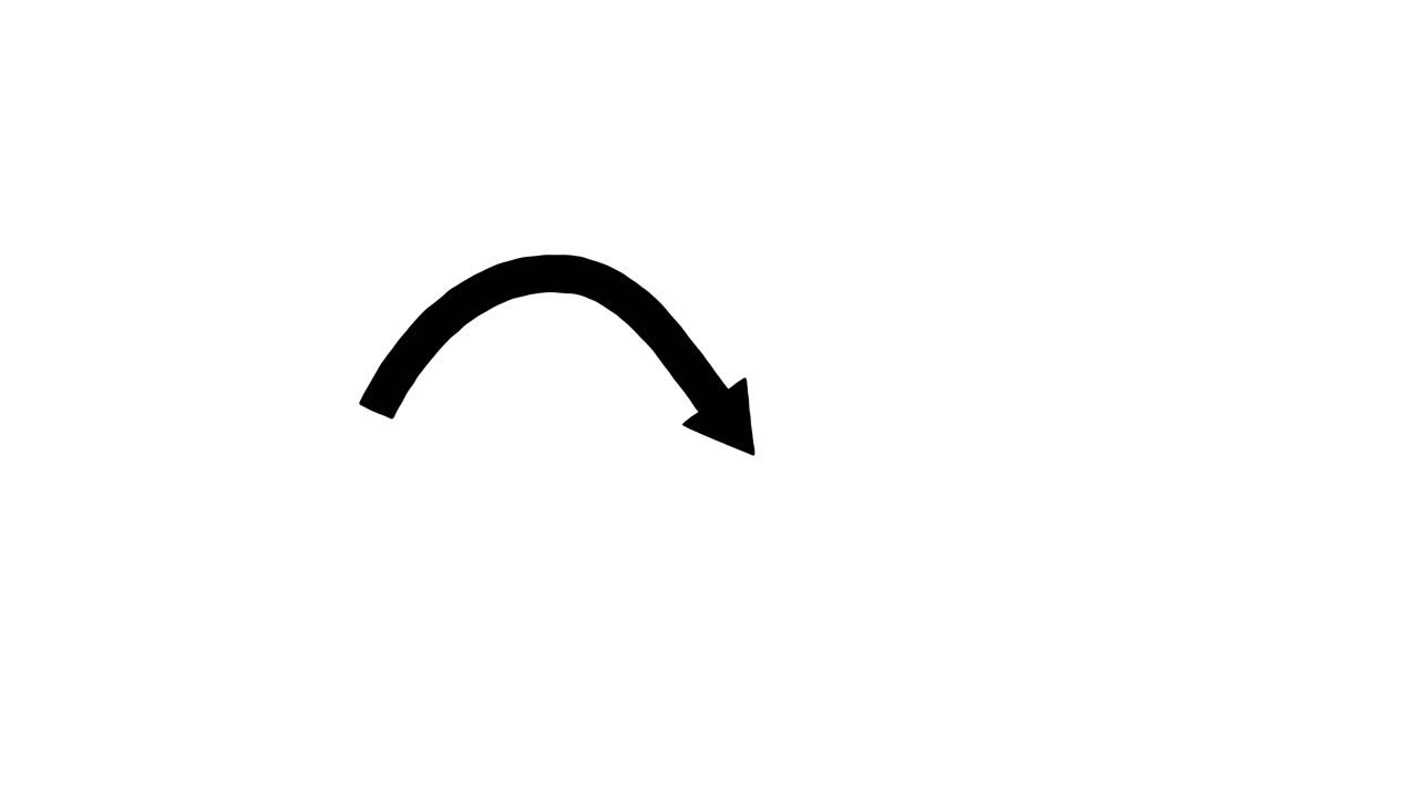 Black curved arrow smoothly alternates direction, cycling between upward and downward, on white background