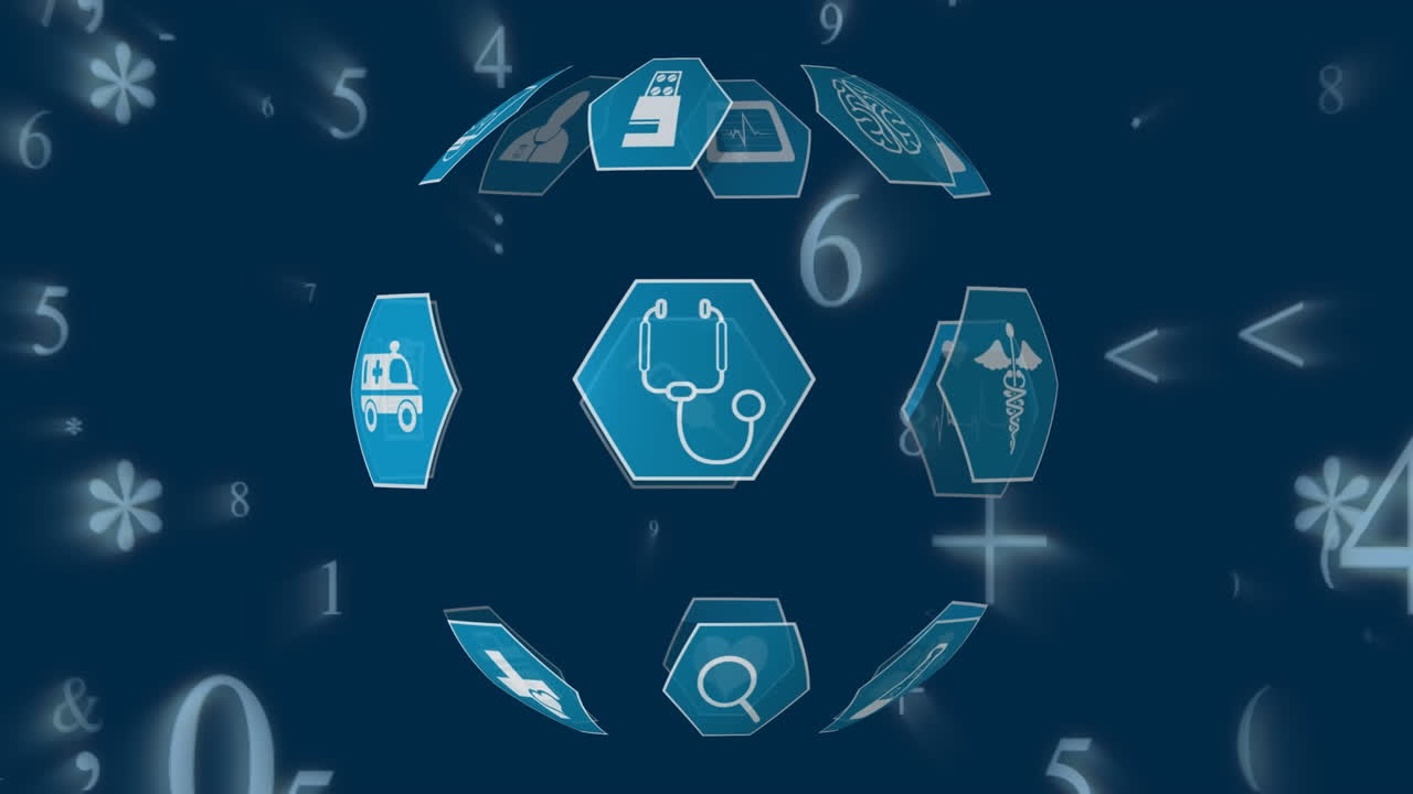 상징 을 가진 의학적 아이콘 과 숫자