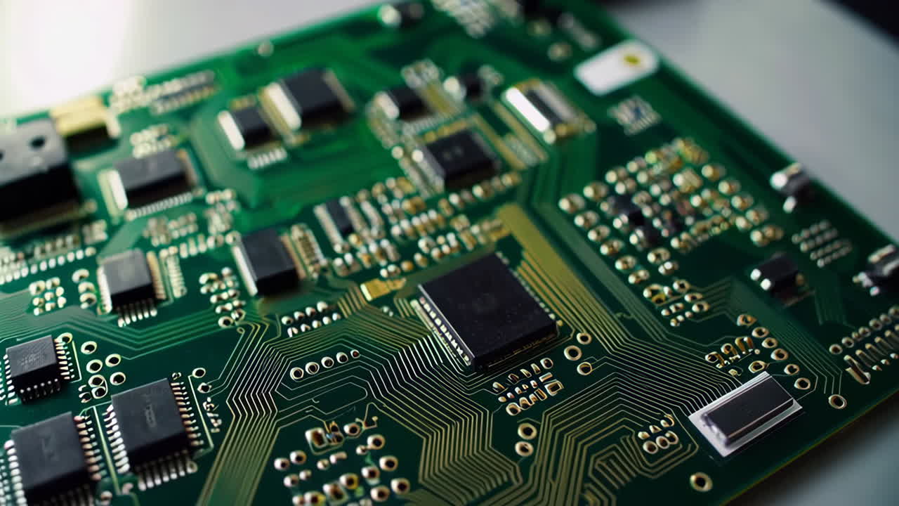 Close-up of Circuit Board in a Workshop