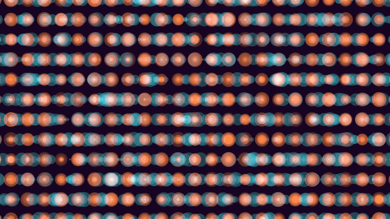 Vibrant circular pattern in shades of blue, orange, and brown