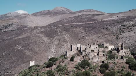 old tower houses in village vathia on mani, greece