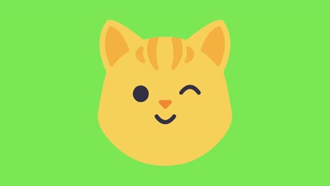 Animierte-Katze-Zwinkert-Emoji-Liebe-Emoticon-Green-Screen-4k