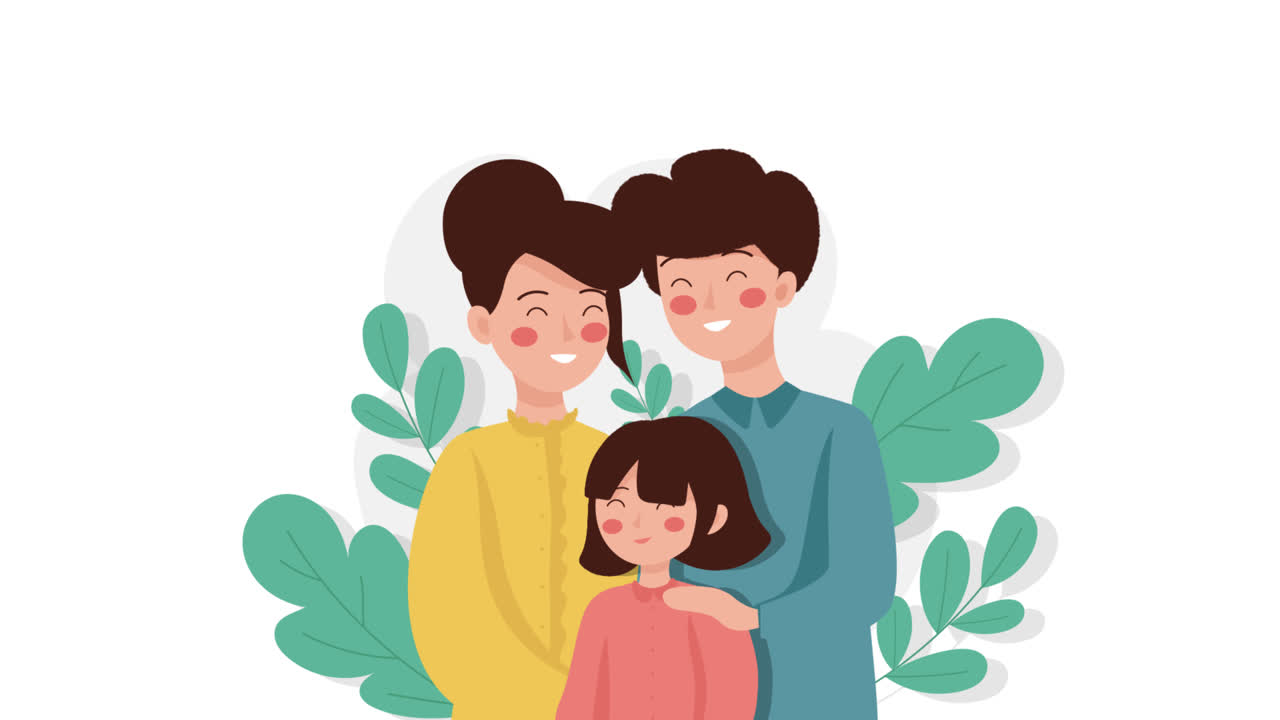 평평한 디자인의 애니메이션 국제 가족의 날