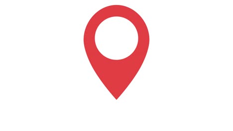 mapa de navegación y icono de punto de control rojo. animación de bucle en fondo blanco. resolución 4k.