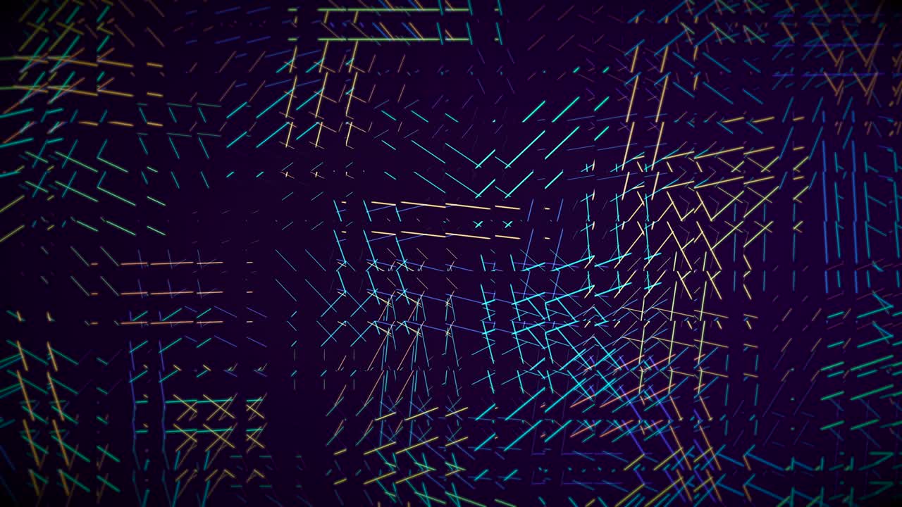 las líneas fluorescentes y coloridas se entrelazan en un tejido resplandeciente abstracto.