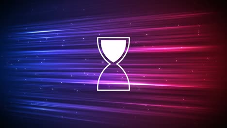 animation of egg timer icon over light trails