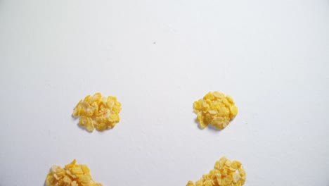 cereales de trigo que forman una cara sonriente 4k