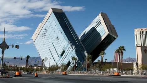 tilted buildings in las vegas