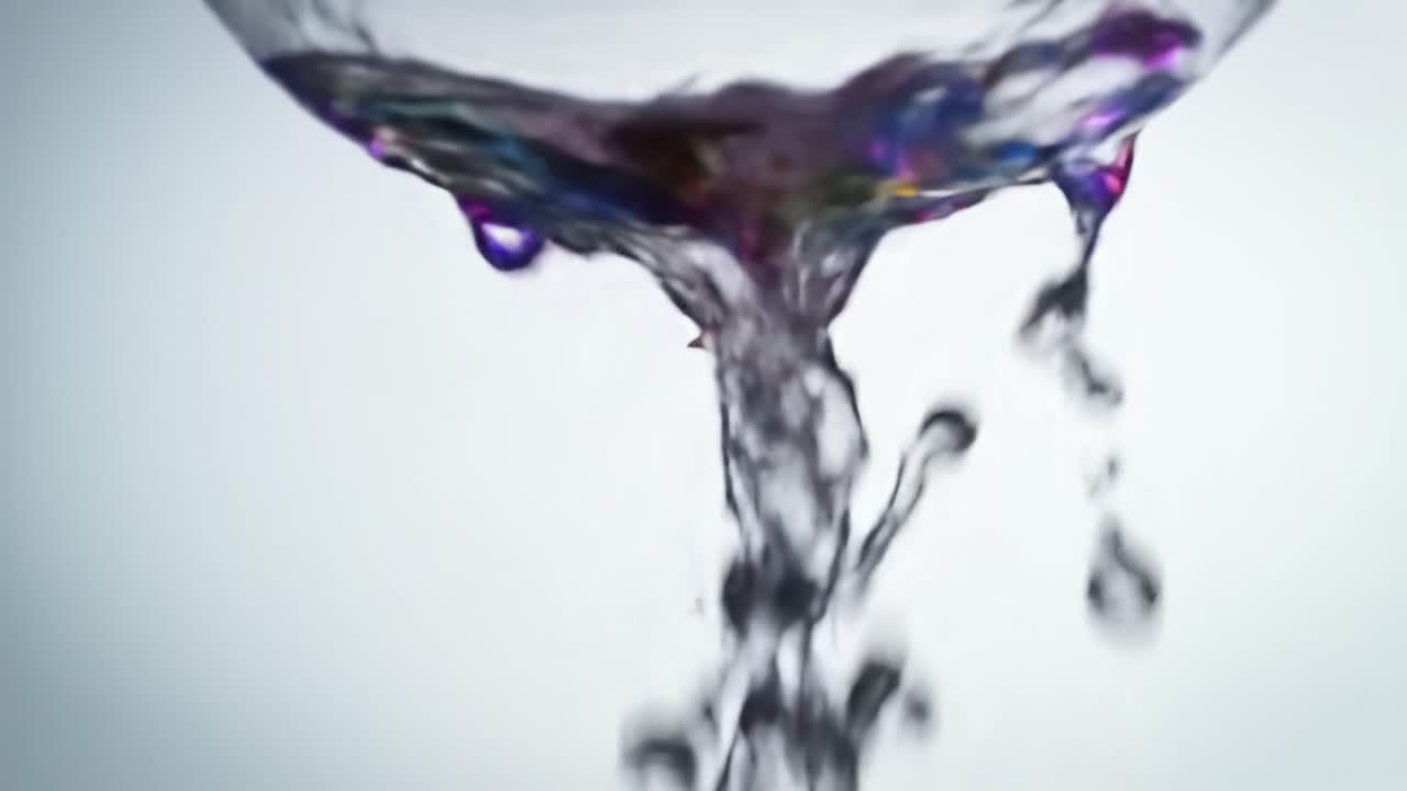 A Dynamic Flow of Water: Capturing the Graceful Motion and Energy of Liquid Droplets Falling from a Container with Mesmerizing Clarity and Detail