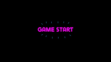 colorful geometric shapes on black background, game start animation displaying