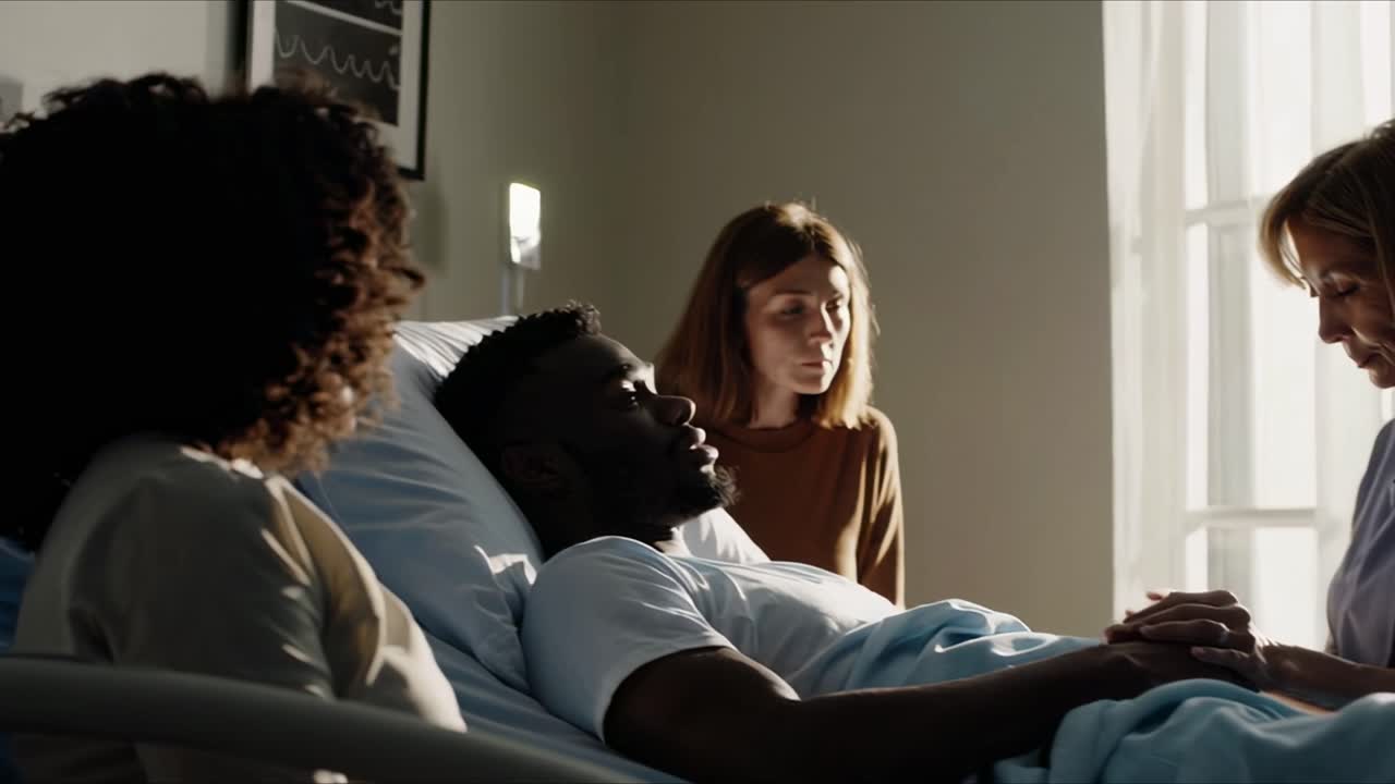 Hospital Room - Family and Nurse