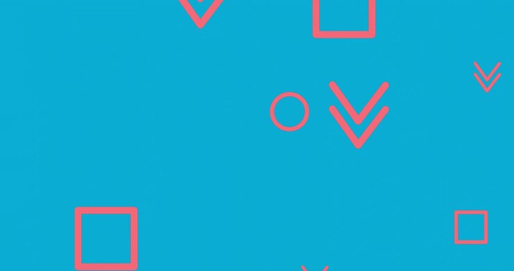 Animation of pink pattern moving over blue background