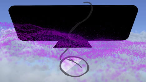 animación de brillo y computadora con el ratón sobre las nubes.