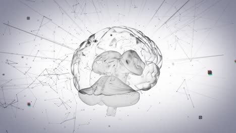 animación del procesamiento de datos a través del cerebro digital y la red de conexiones