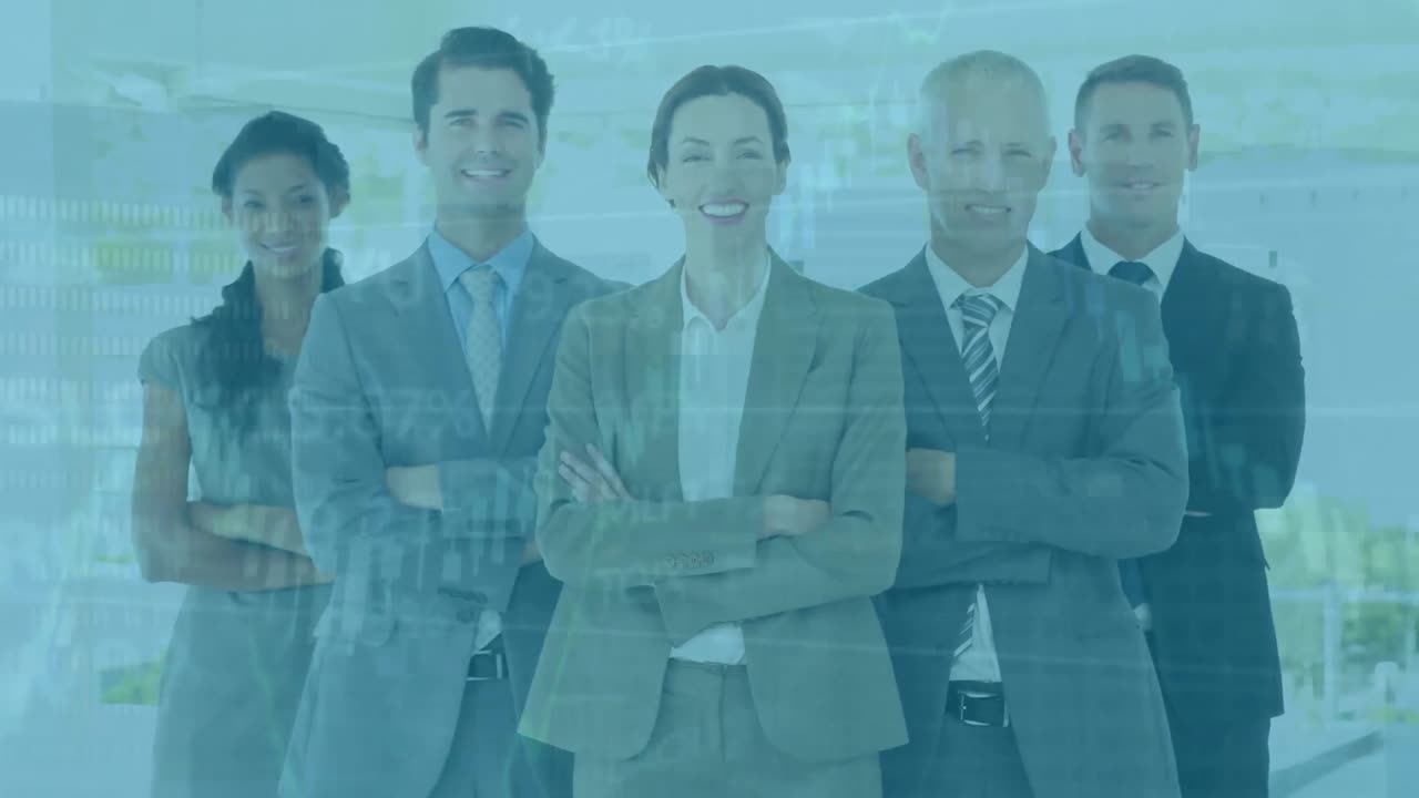 다양한 사업자들에 대한 데이터 처리의 애니메이션