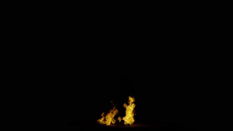 big fire explosion ground sparks from the bottom of the screen, black background, transparent overlay with alpha matte, ​​big explosion effect video