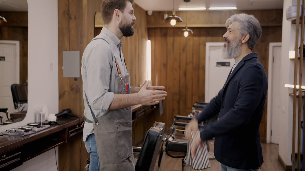 Happy Customer at Barber Shop