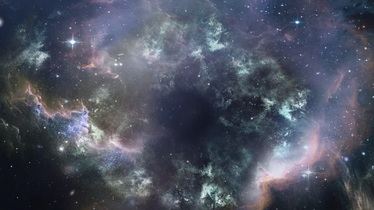 Flight Into the Nebula in space