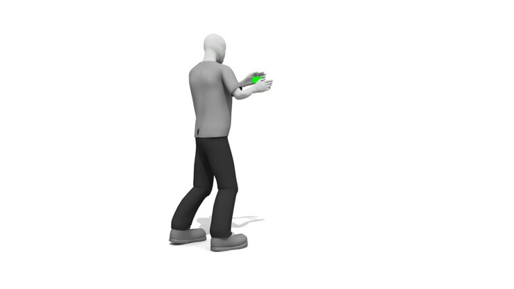 Character Man pointing at a green screen