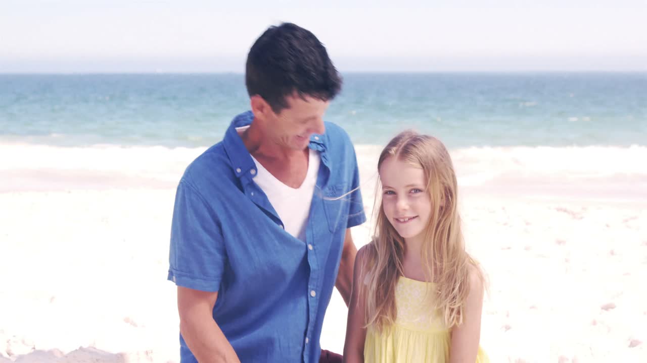 아버지 와 딸 이 대화 하고 있다