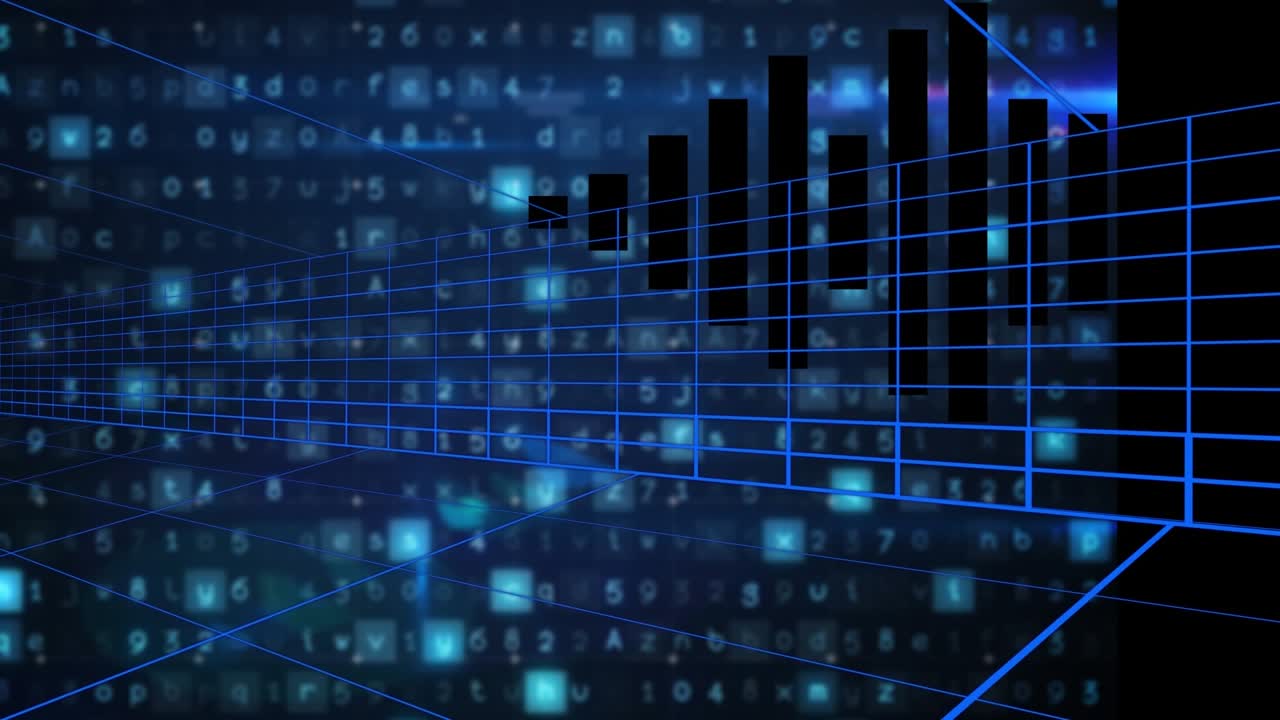 Animation of window over data processing on black background