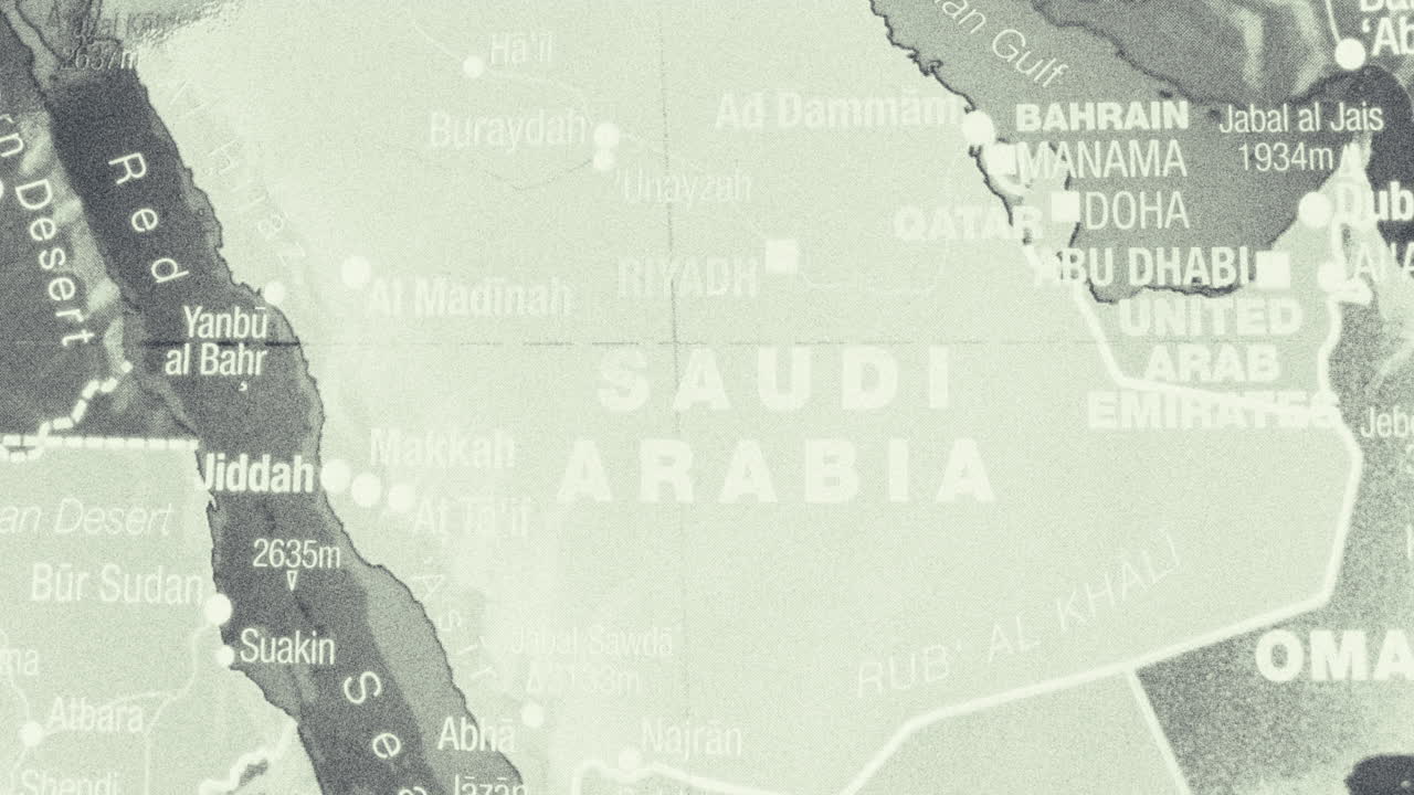 Map of Saudi Arabia and the Middle East