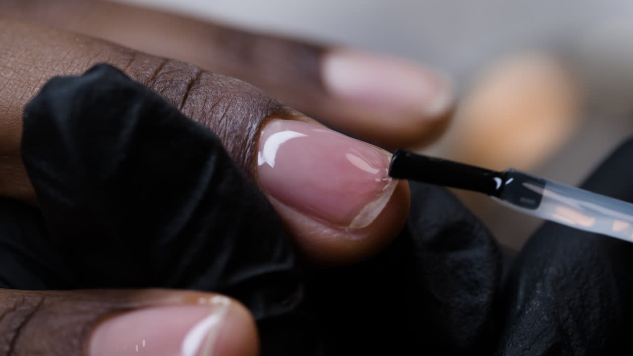 Applying Black Nail Polish