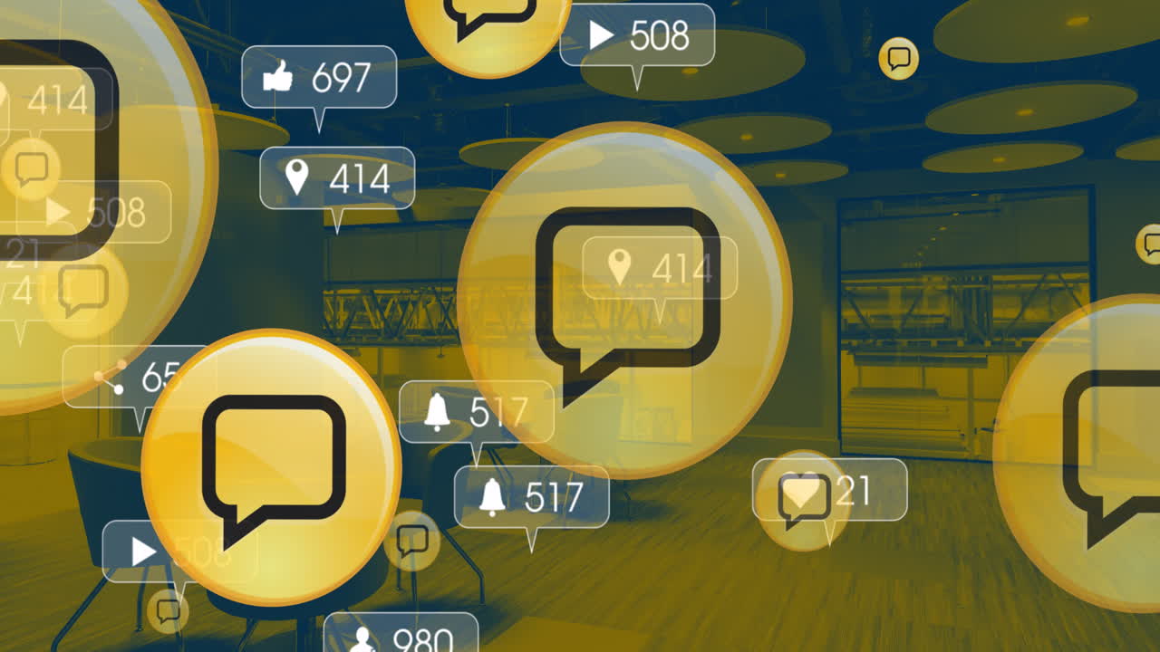 오피스 위에 움직이는 아이콘의 애니메이션