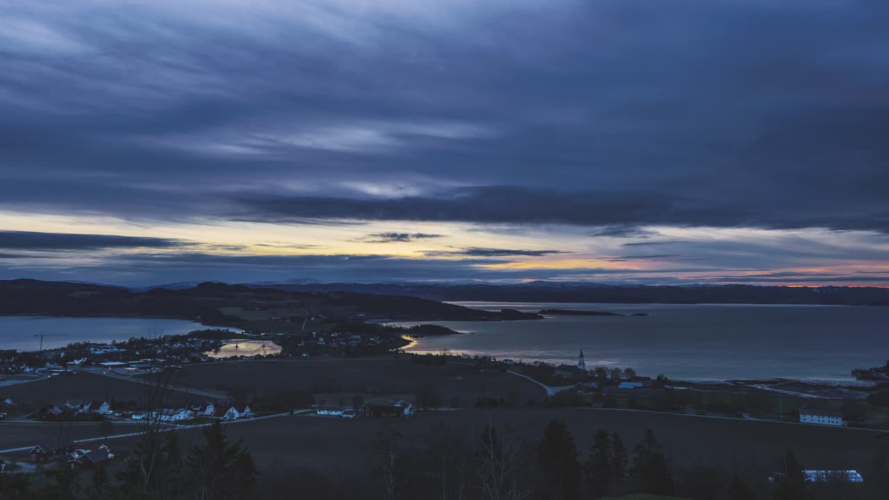 Stunning Sunset over Norwegian Fjord