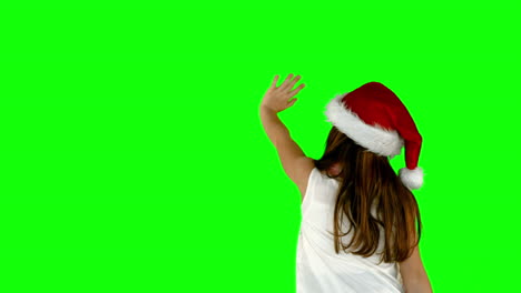 Festive-little-girl-waving-in-slow-motion