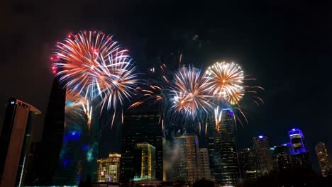 city fireworks display at night