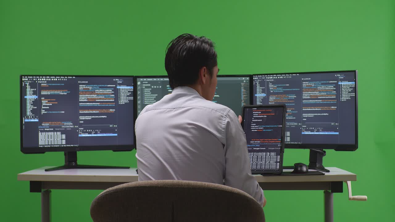 Programmer working on code