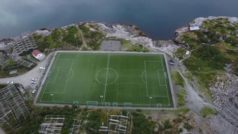 hemmingsvær village soccer field and surroundings